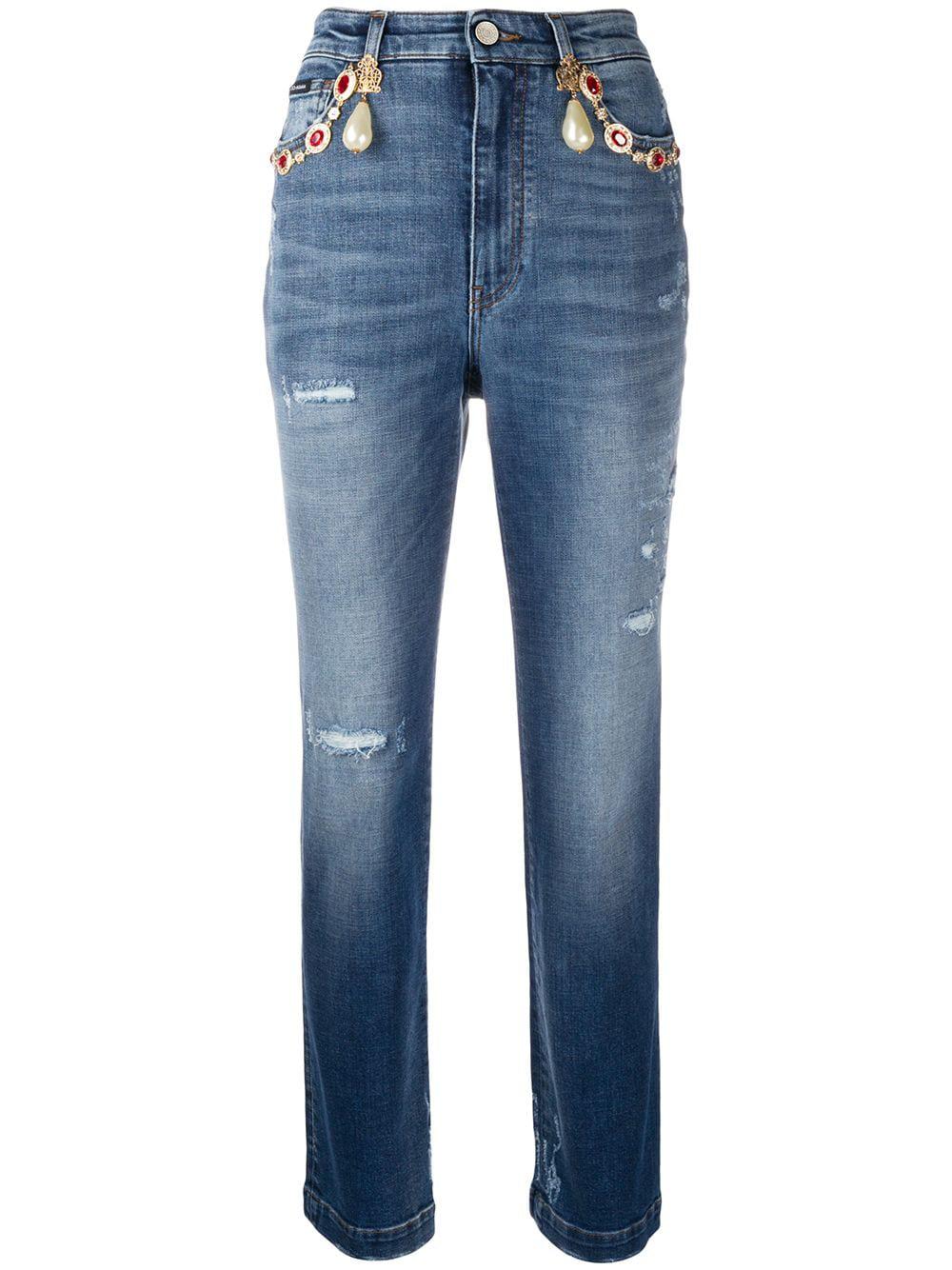 high-waisted cropped jeans by DOLCE&GABBANA