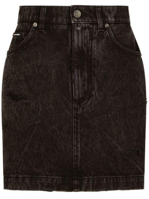 high-waisted denim mini skirt by DOLCE&GABBANA