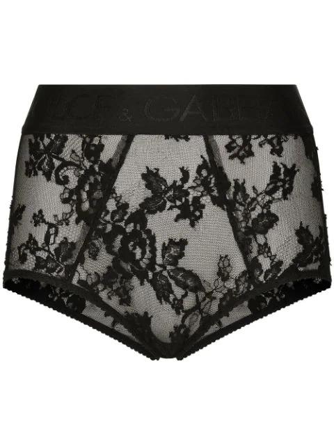 high-waisted floral-lace briefs by DOLCE&GABBANA