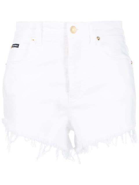 high-waisted frayed denim shorts by DOLCE&GABBANA