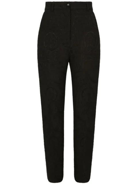 high-waisted jacquard trousers by DOLCE&GABBANA