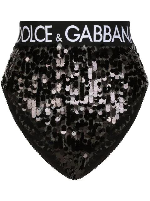 high-waisted sequin-embellished briefs by DOLCE&GABBANA