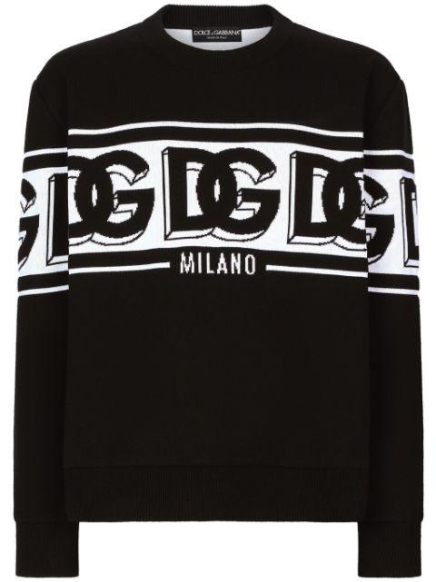 intarsia knit-logo crew-neck jumper by DOLCE&GABBANA