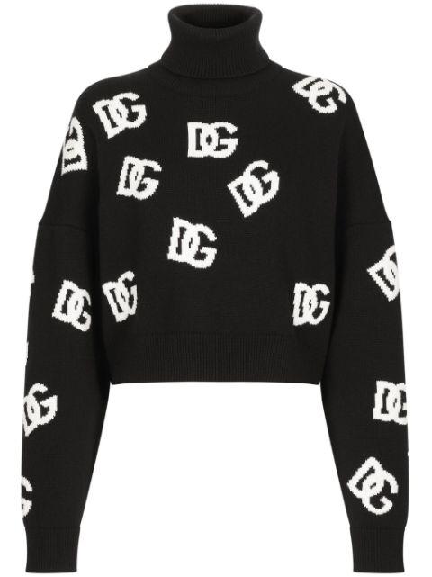 intarsia-knit logo virgin wool jumper by DOLCE&GABBANA