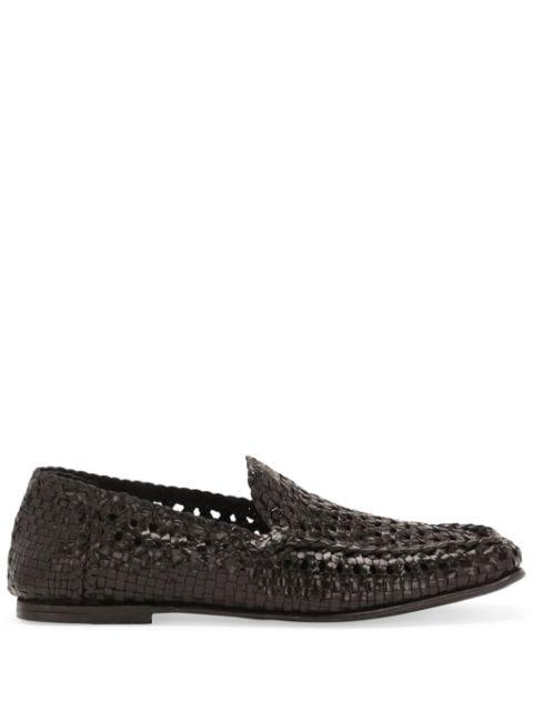 interwoven leather loafers by DOLCE&GABBANA