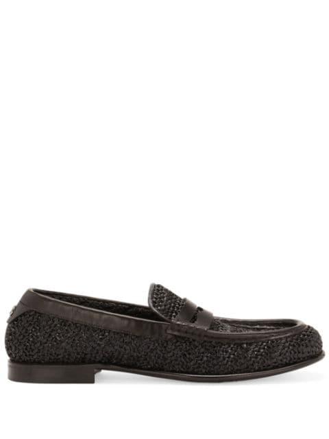 interwoven raffia penny loafers by DOLCE&GABBANA