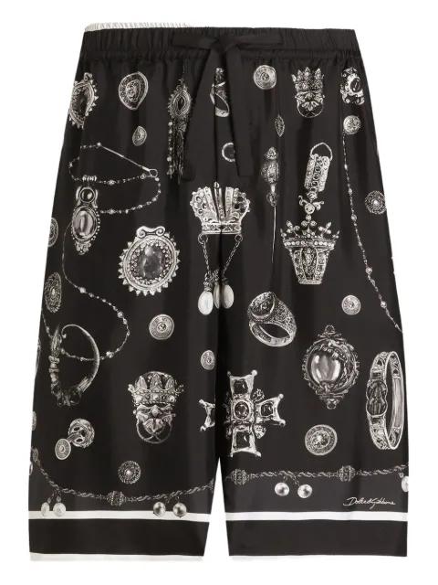 jewellery-print drawstring shorts by DOLCE&GABBANA