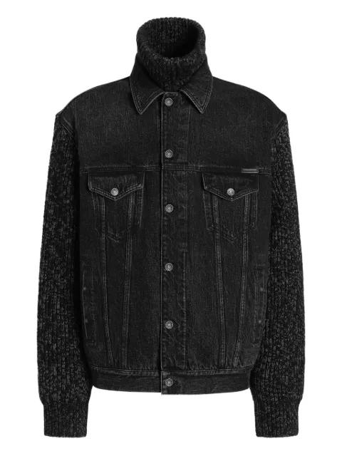 knitted-panel denim jacket by DOLCE&GABBANA