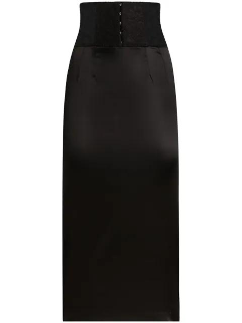lace-appliqué midi skirt by DOLCE&GABBANA