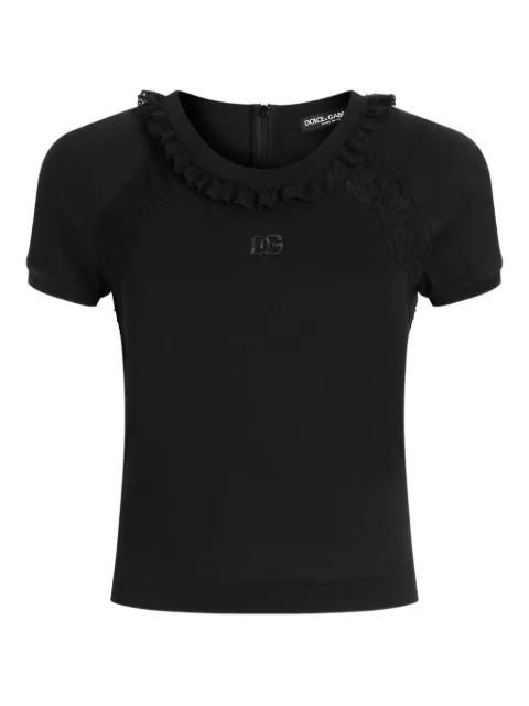 lace-detail T-shirt by DOLCE&GABBANA