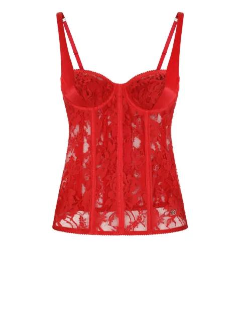 lace-detail corset top by DOLCE&GABBANA