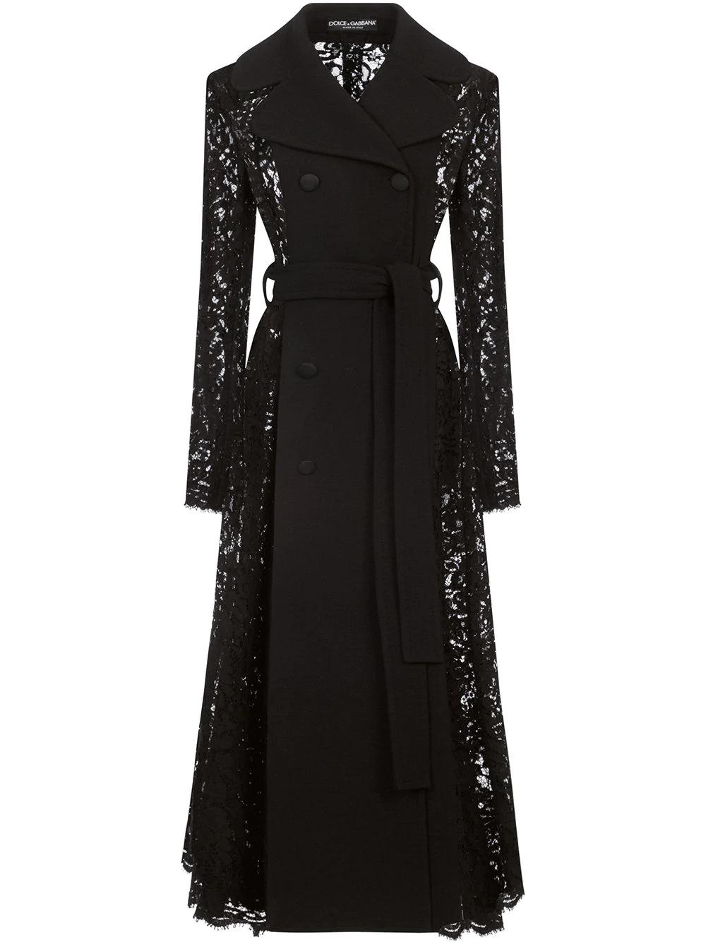 lace-detail double-breasted coat by DOLCE&GABBANA