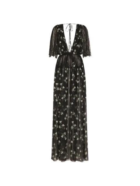 lace-detail floral-pattern long dress by DOLCE&GABBANA