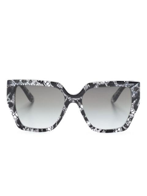 lace-detail square-frame sunglasses by DOLCE&GABBANA
