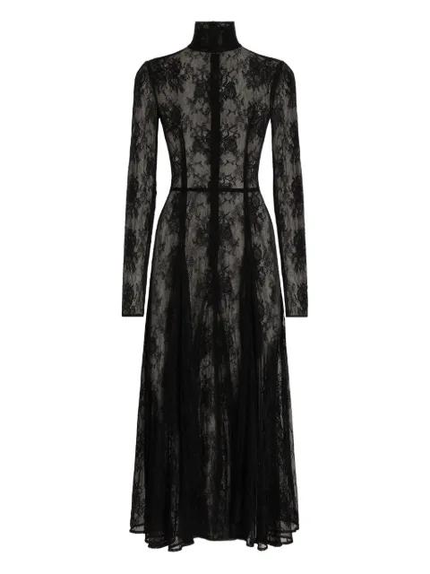 lace high-neck midi dress by DOLCE&GABBANA