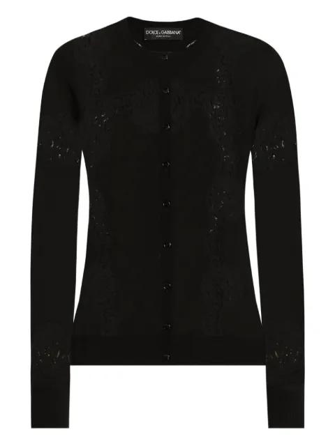 lace-panel cardigan by DOLCE&GABBANA