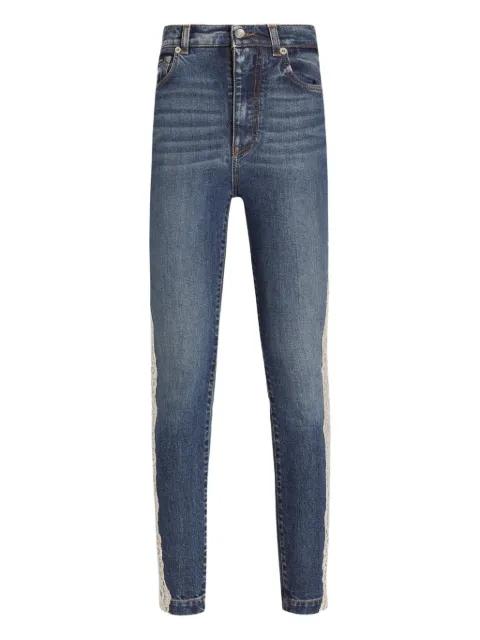 lace panel denim jeans by DOLCE&GABBANA