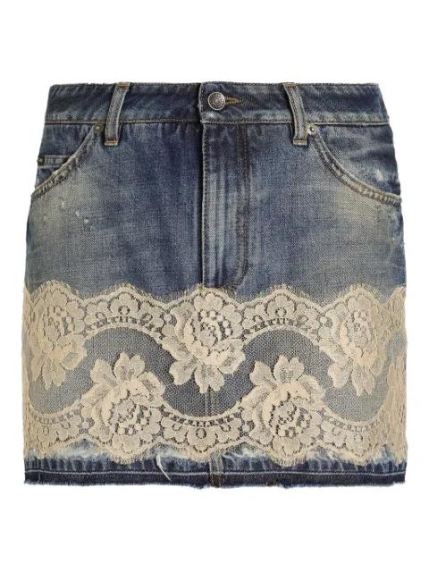 lace panel mini skirt by DOLCE&GABBANA