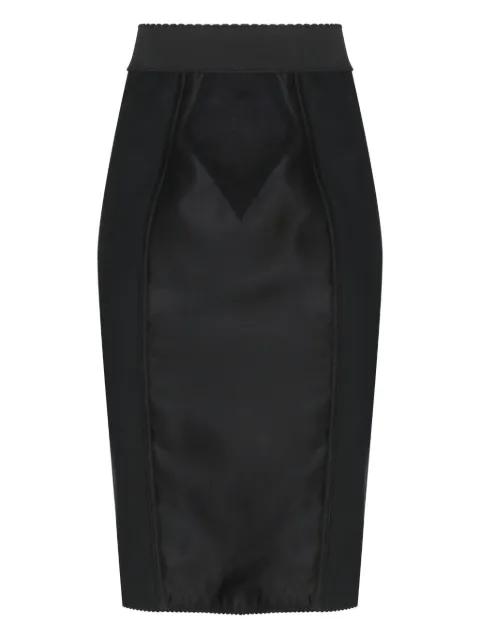 lace-panel pencil skirt by DOLCE&GABBANA