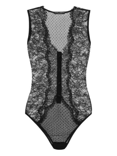 lace-paneled bodysuit by DOLCE&GABBANA