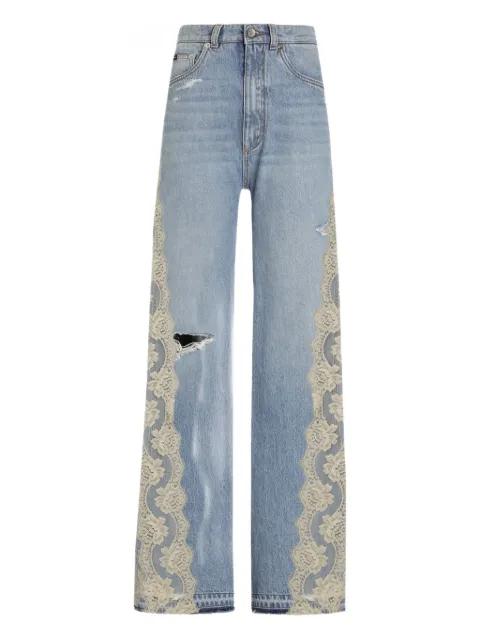 lace-panelled jeans by DOLCE&GABBANA