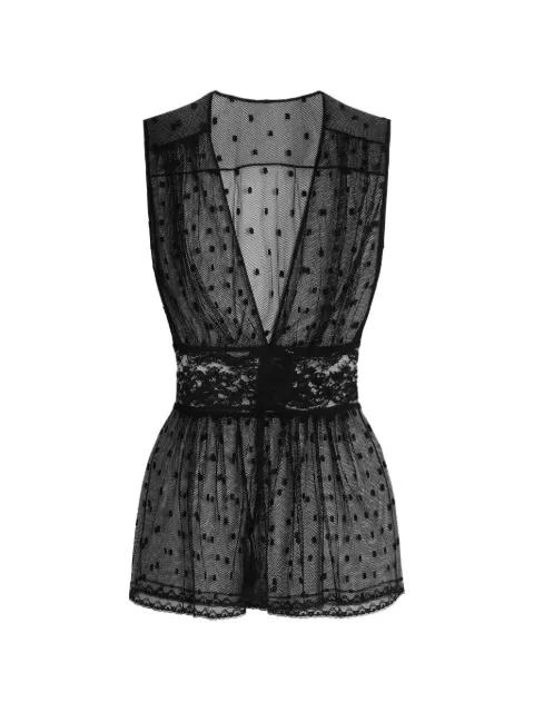 lace polka-dot top by DOLCE&GABBANA