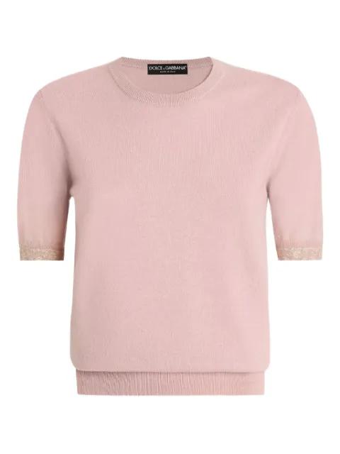 lace-trim cashmere top by DOLCE&GABBANA