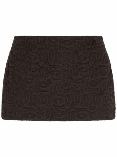 lace-trim jacquard miniskirt by DOLCE&GABBANA