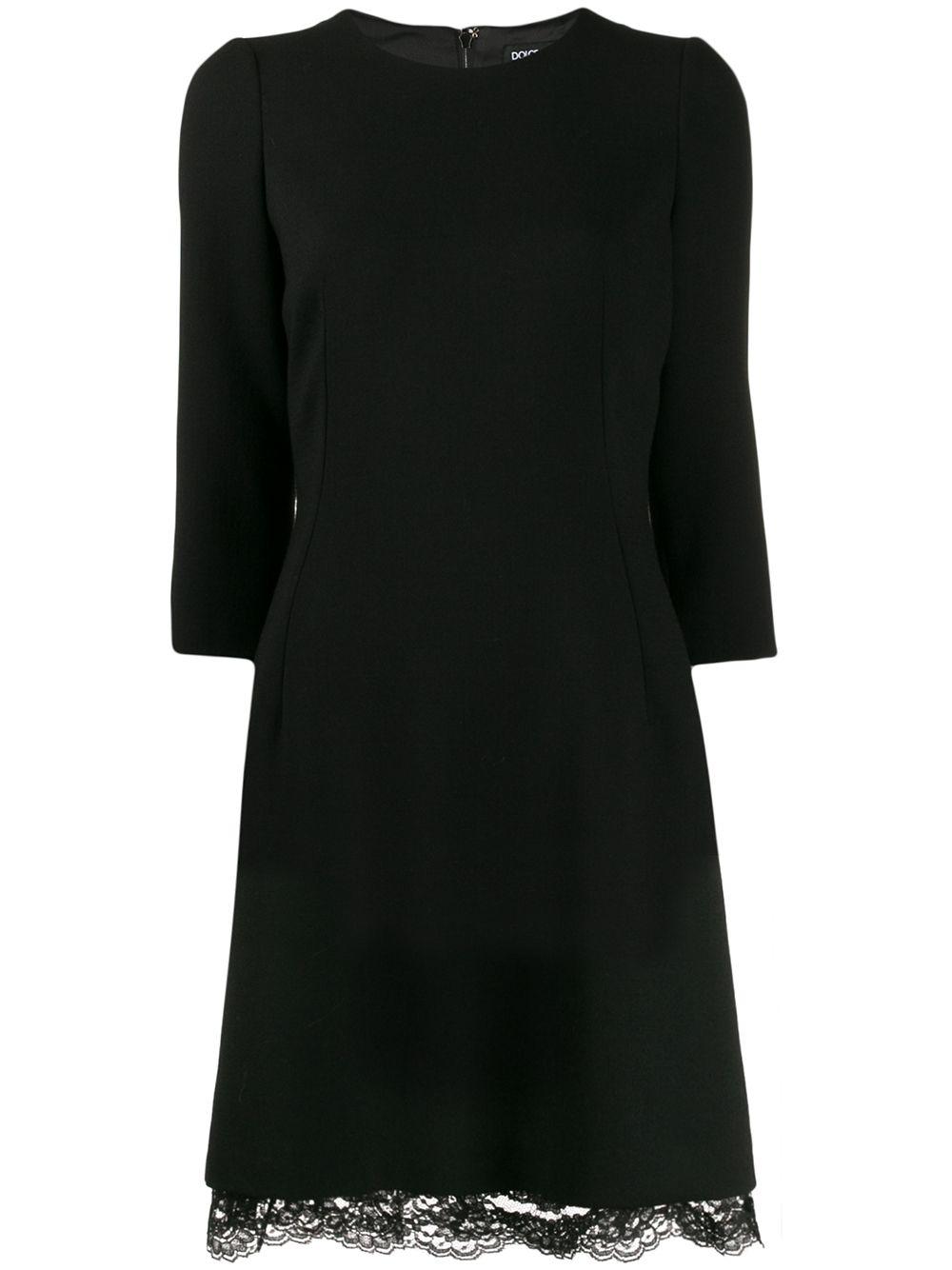 lace-trim wool minidress by DOLCE&GABBANA