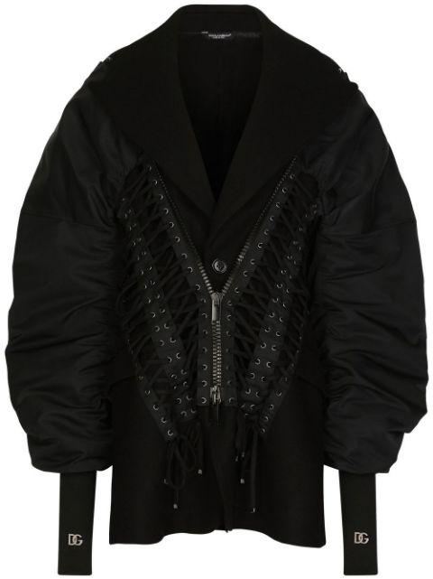 lace-up bomber jacket by DOLCE&GABBANA