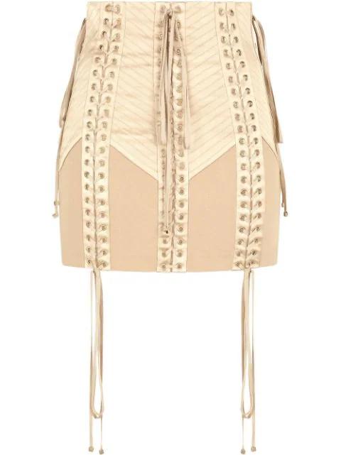 lace-up jersey miniskirt by DOLCE&GABBANA