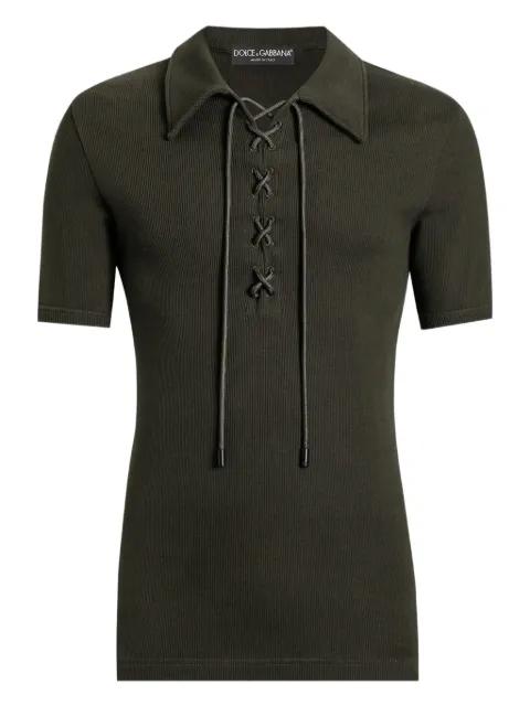 lace-up polo shirt by DOLCE&GABBANA