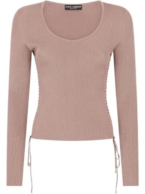 lace-up ribbed jumper by DOLCE&GABBANA