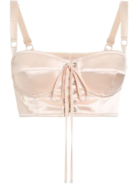 lace-up satin corset by DOLCE&GABBANA
