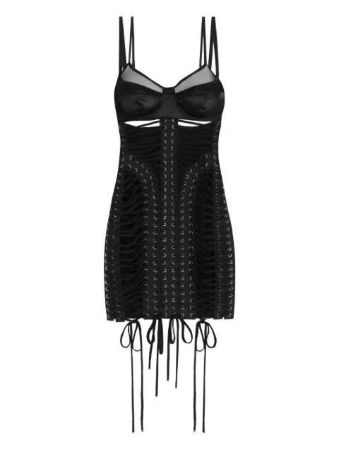 lace-up satin mini dress by DOLCE&GABBANA