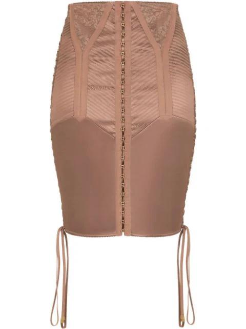 lace-up satin miniskirt by DOLCE&GABBANA