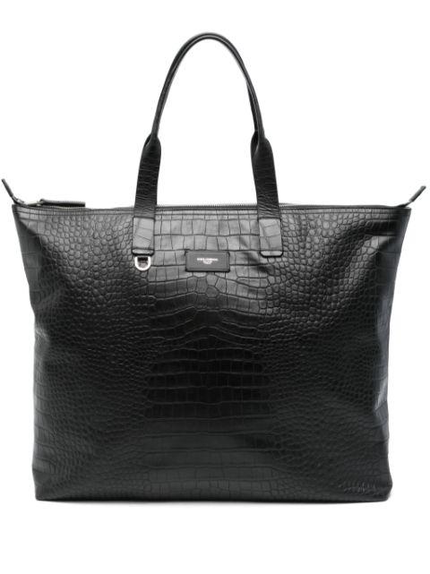 large crocodile-embossed leather tote bag by DOLCE&GABBANA