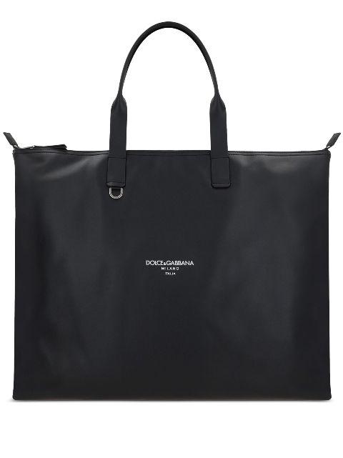 large leather tote bag by DOLCE&GABBANA