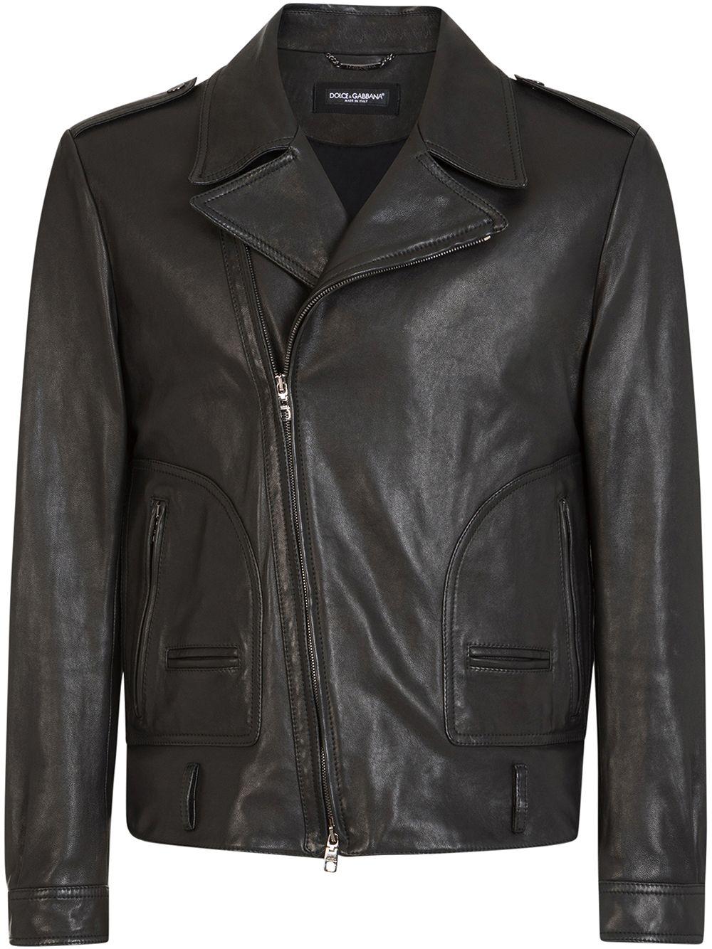 leather biker jacket by DOLCE&GABBANA