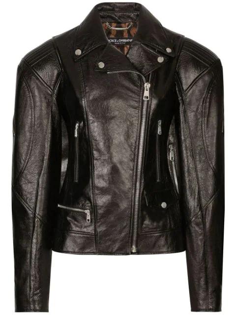 leather biker jacket by DOLCE&GABBANA