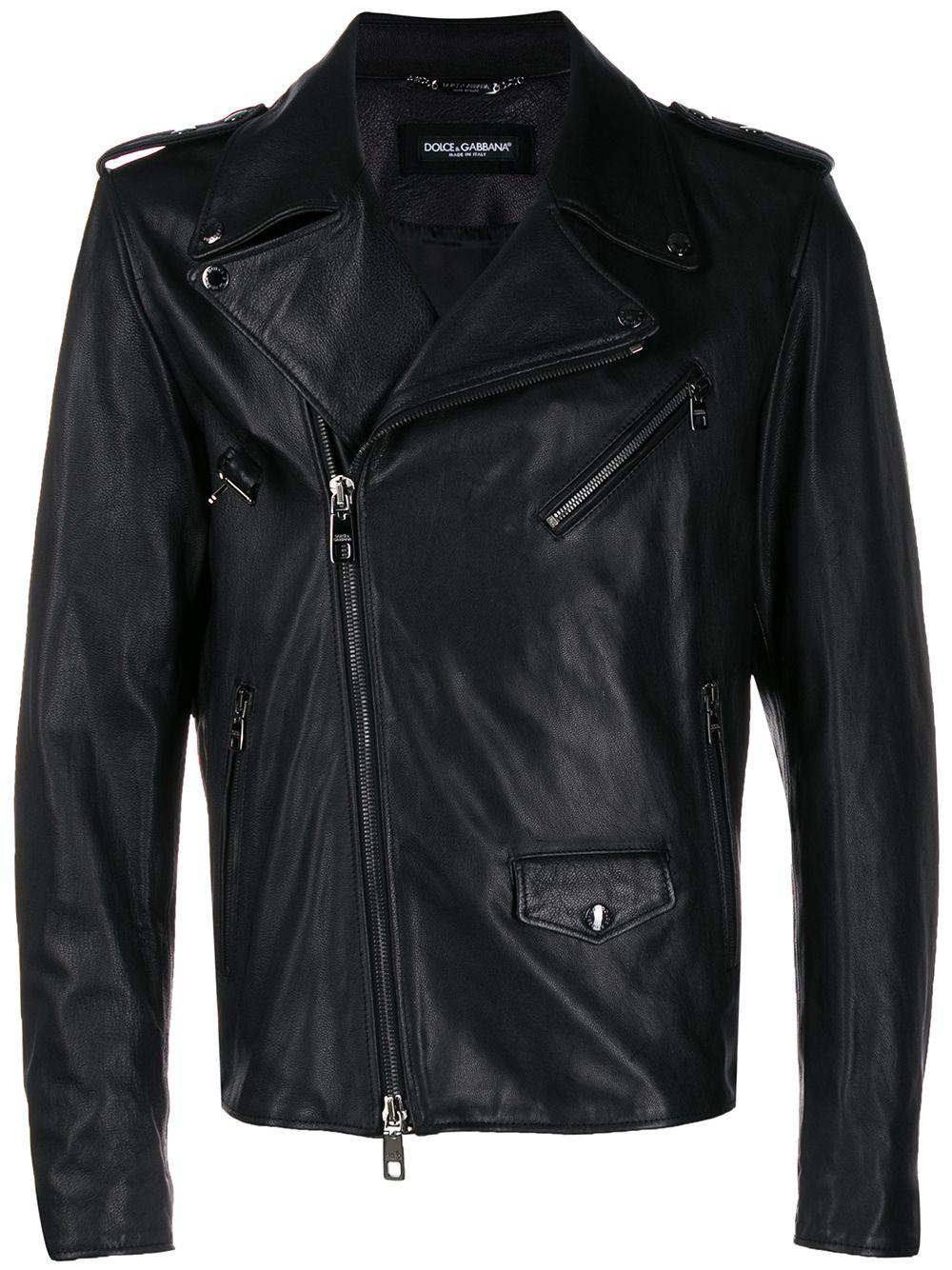 leather biker jacket by DOLCE&GABBANA