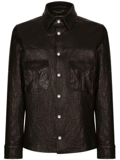 leather button-up shirt by DOLCE&GABBANA