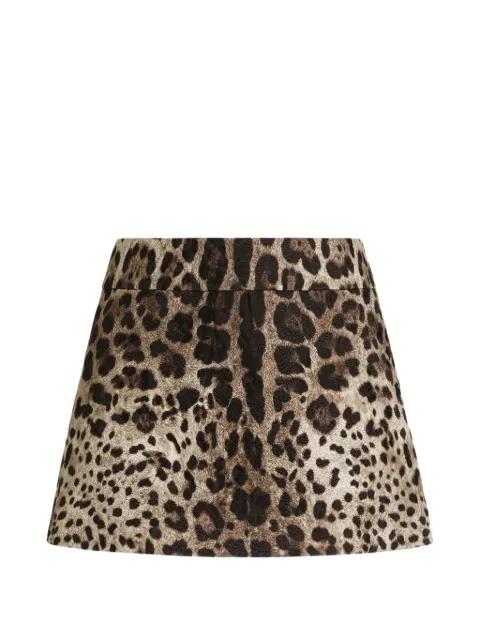leo-print brocade mini skirt by DOLCE&GABBANA
