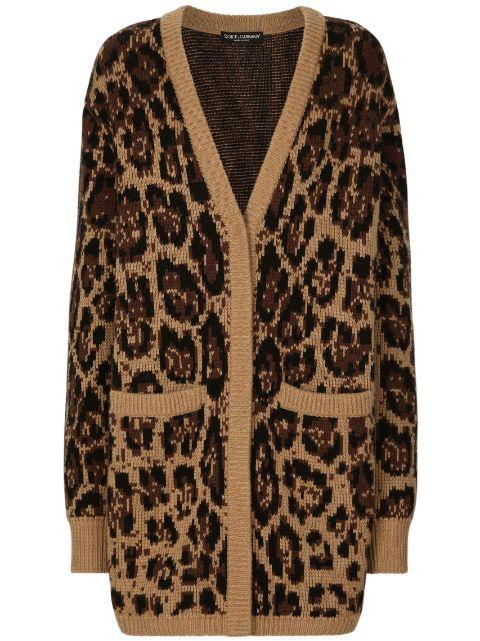 leopard-print V-neck cardigan by DOLCE&GABBANA