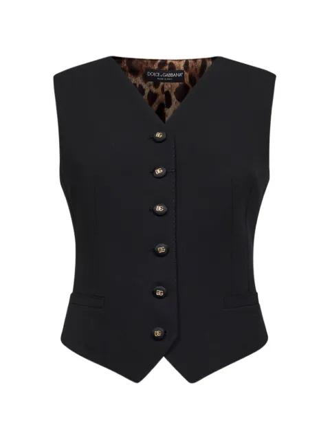 leopard-print V-neck waistcoat by DOLCE&GABBANA