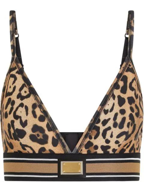 leopard-print bralette top by DOLCE&GABBANA