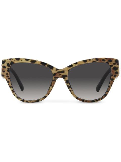 leopard-print butterfly-frame sunglasses by DOLCE&GABBANA