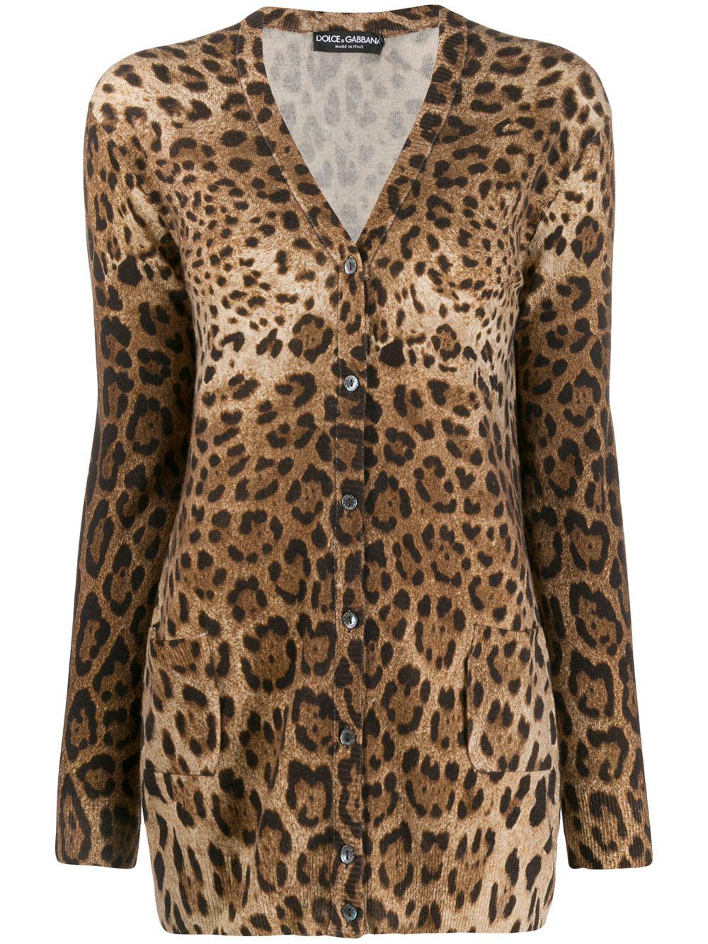leopard-print cashmere cardigan by DOLCE&GABBANA