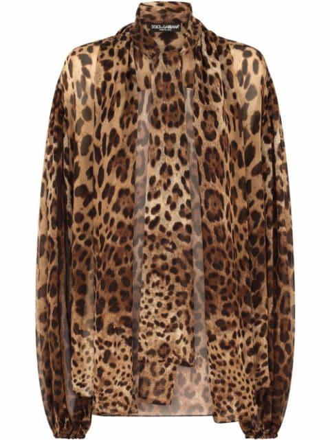 leopard-print chiffon shirt by DOLCE&GABBANA
