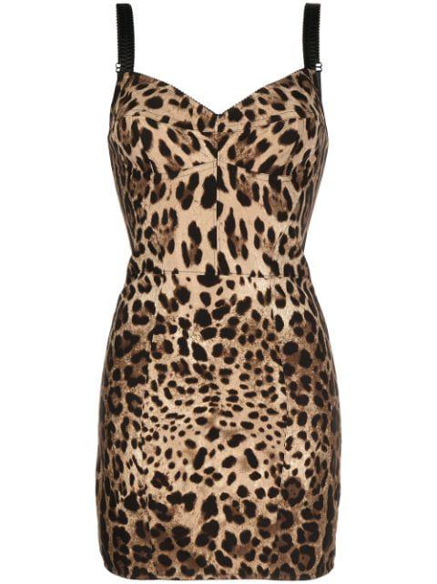 leopard-print corset mini dress by DOLCE&GABBANA